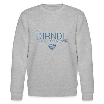 Mei Dirndl is z'kloa für zwoa - Bayern - Stanley/Stella Unisex Bio-Sweatshirt CHANGER  - Grau meliert - Vorne - Nik (191cm) & Marisol (170cm)
