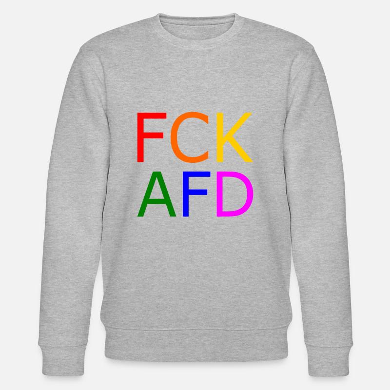 Fck afd - Stanley/Stella Unisex Bio-Sweatshirt CHANGER  - Grau meliert