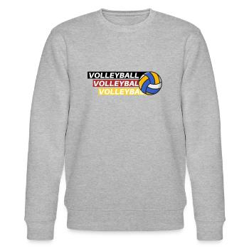 Volleyball Passion: Schwarz, Rot, Gold - Stanley/Stella Unisex Bio-Sweatshirt CHANGER  - Grau meliert - Vorne - Nik (191cm) & Marisol (170cm)