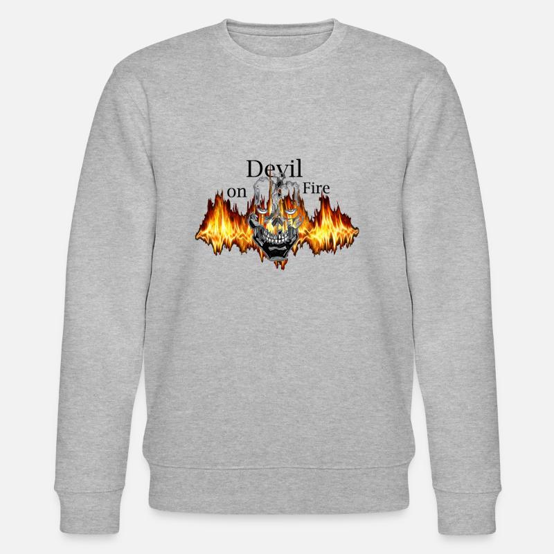 Devil on the Fire - Stanley/Stella Unisex Bio-Sweatshirt CHANGER  - Grau meliert
