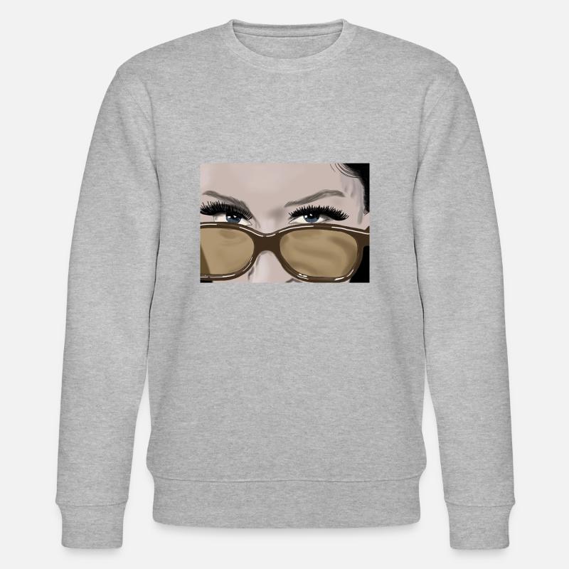 Über den Brillenrand - Stanley/Stella Unisex Bio-Sweatshirt CHANGER  - Grau meliert