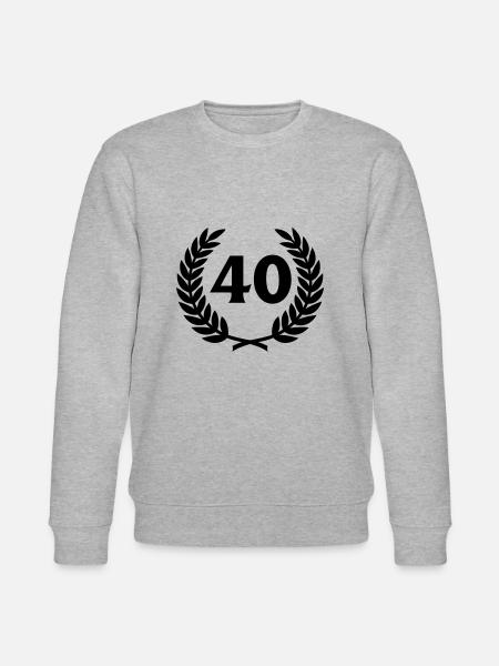 Laurel wreath & Number (40) - Stanley/Stella CHANGER Unisex Organic Sweatshirt - heather grey