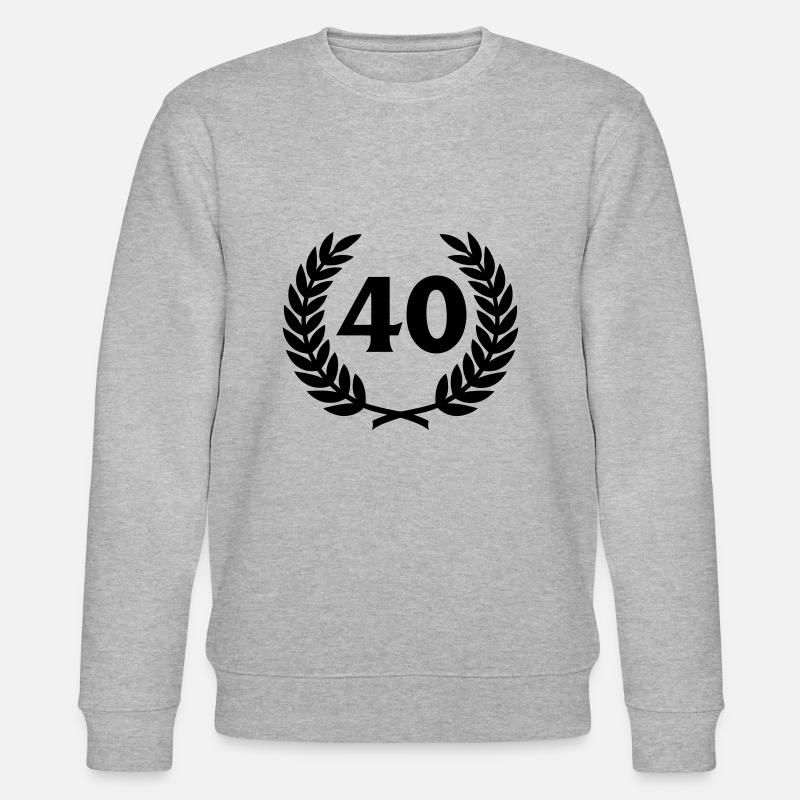 Lorbeerkranz & Zahl (40) - Stanley/Stella Unisex Bio-Sweatshirt CHANGER - Grau meliert
