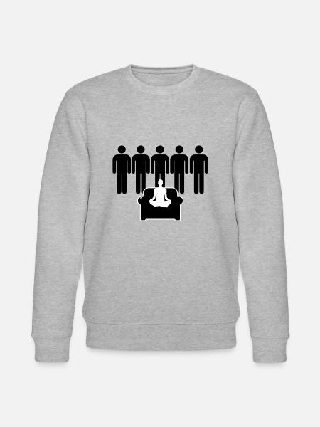 5 vs 1 Internet Humor Porn Design as a Vector - Stanley/Stella CHANGER Unisex Organic Sweatshirt - heather grey
