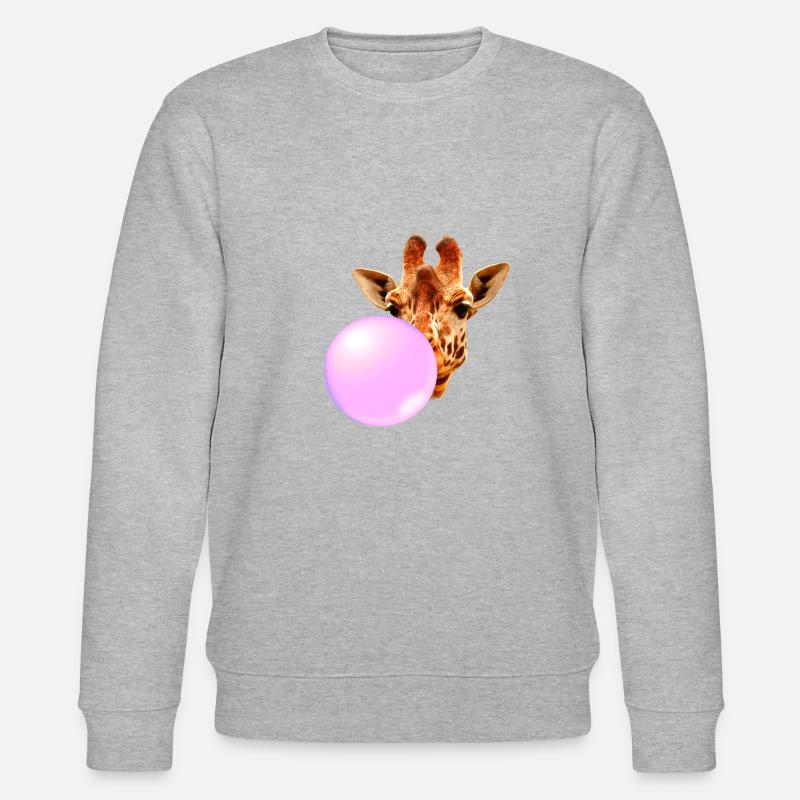 Giraffe Mit Kaugummi - Stanley/Stella Unisex Bio-Sweatshirt CHANGER  - Grau meliert