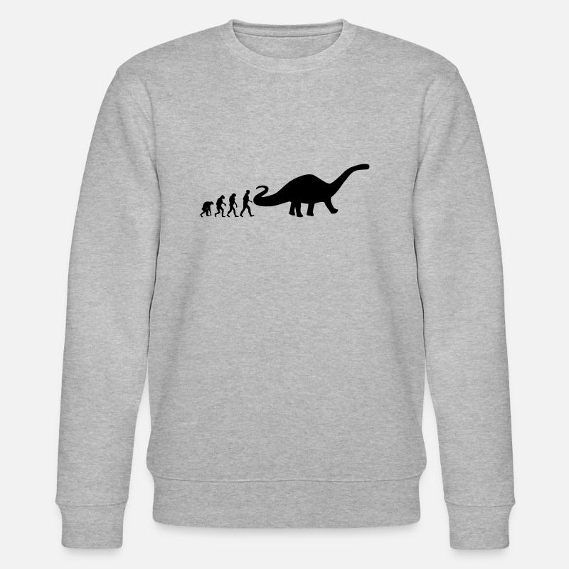 dino evolution - Stanley/Stella Unisex Bio-Sweatshirt CHANGER  - Grau meliert