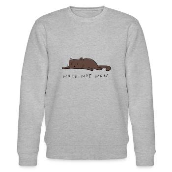 Cat sayings cat nope. Not now - Stanley/Stella CHANGER Unisex Organic Sweatshirt - heather grey - Front - Nik (191cm) & Marisol (170cm)