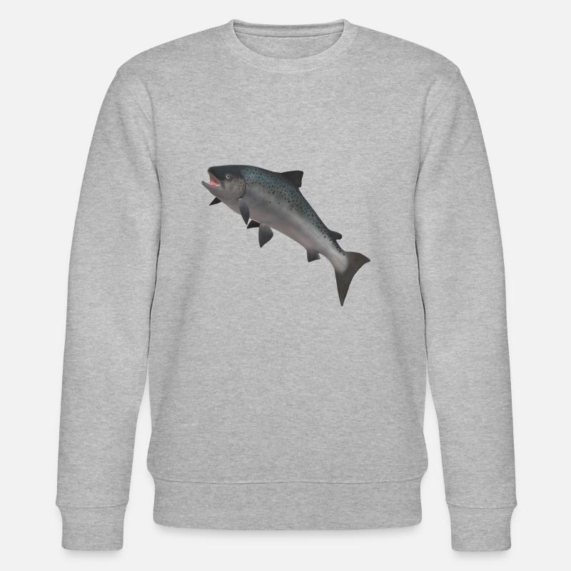 3D Wildlachs - Stanley/Stella Unisex Bio-Sweatshirt CHANGER  - Grau meliert