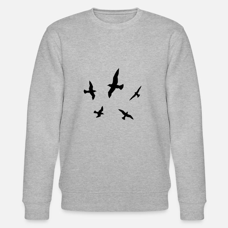Silhouette mit Seemöwen - Stanley/Stella Unisex Bio-Sweatshirt CHANGER  - Grau meliert