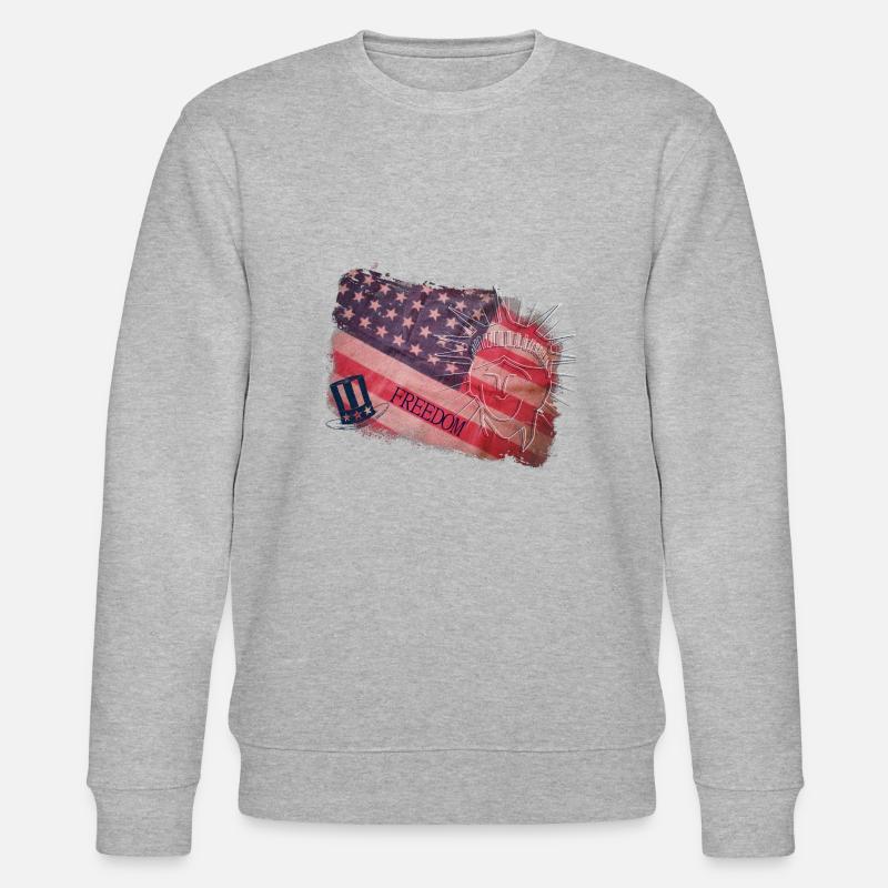 Drapeau américain - Sweat bio CHANGER Stanley/Stella Unisexe - gris chiné