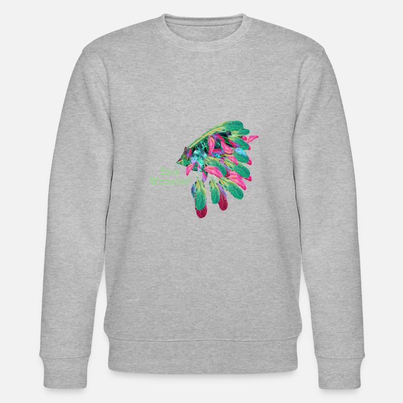 save winnetou,winnetou,Indian,Feathers,Chief - Stanley/Stella CHANGER Unisex Organic Sweatshirt - heather grey