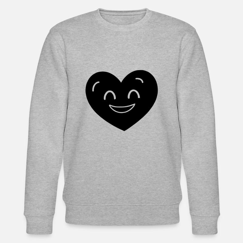 Herz Gesicht Geschenkidee - Stanley/Stella Unisex Bio-Sweatshirt CHANGER  - Grau meliert
