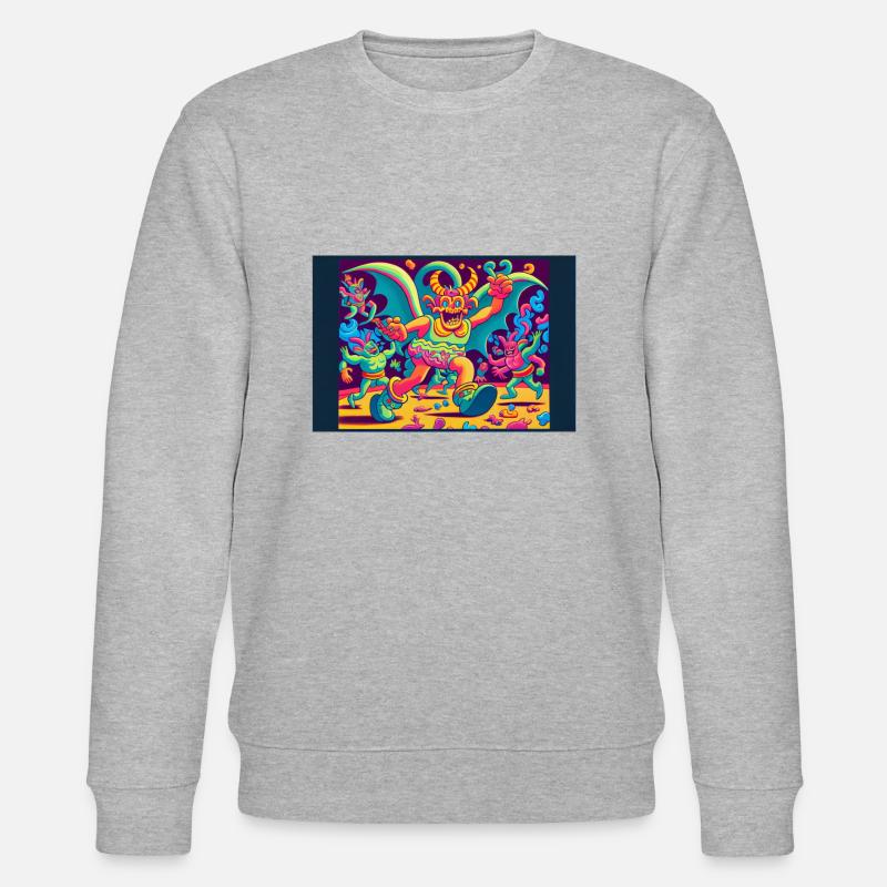 Dämonen mit Süßigkeiten - Stanley/Stella Unisex Bio-Sweatshirt CHANGER  - Grau meliert