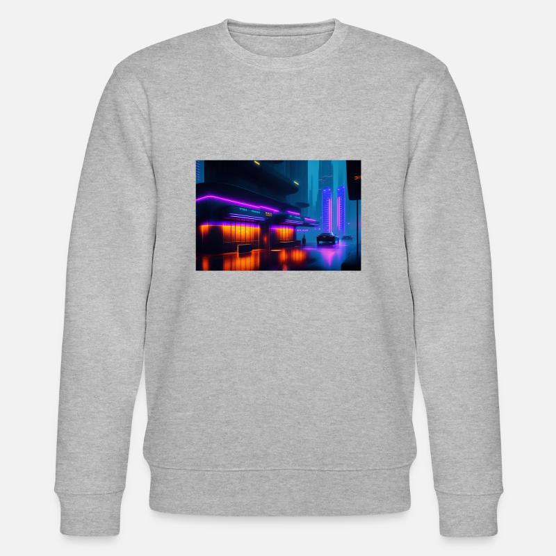 AI-Art Future Picture - Stanley/Stella Unisex Bio-Sweatshirt CHANGER  - Grau meliert