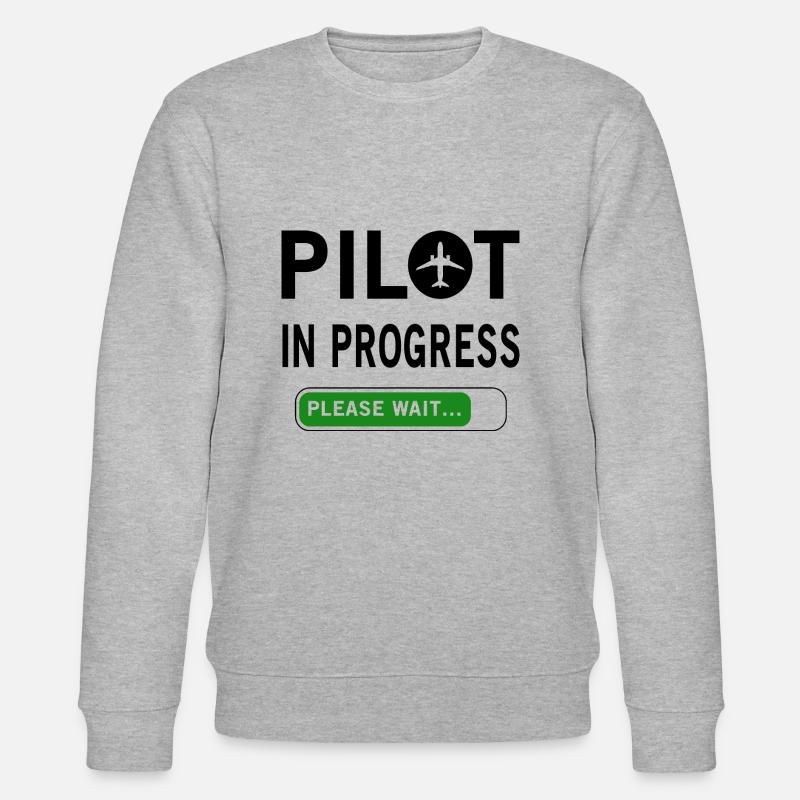 Pilot In Progress Please Wait - Stanley/Stella CHANGER Unisex Organic Sweatshirt - heather grey
