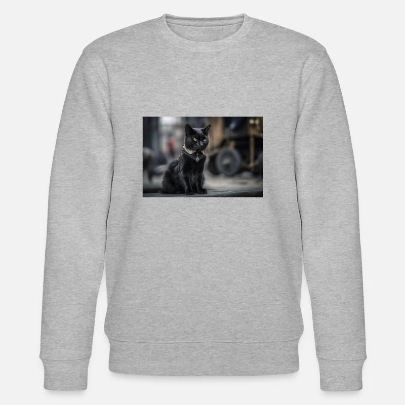 Cat Black 9 - Stanley/Stella Unisex Bio-Sweatshirt CHANGER  - Grau meliert