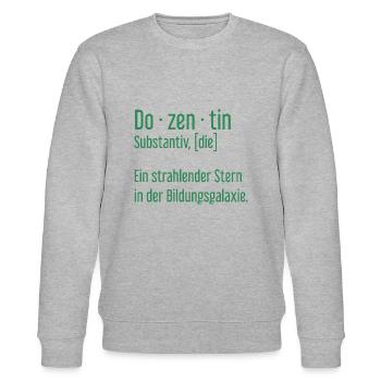 Dozentin Dozentinnen Schule Pädagogin Unterricht - Stanley/Stella Unisex Bio-Sweatshirt CHANGER  - Grau meliert - Vorne - Nik (191cm) & Marisol (170cm)