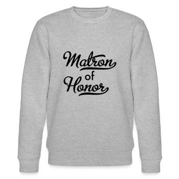 Matron of Honor - Bride - Stanley/Stella CHANGER Unisex Organic Sweatshirt - heather grey - Front - Nik (191cm) & Marisol (170cm)