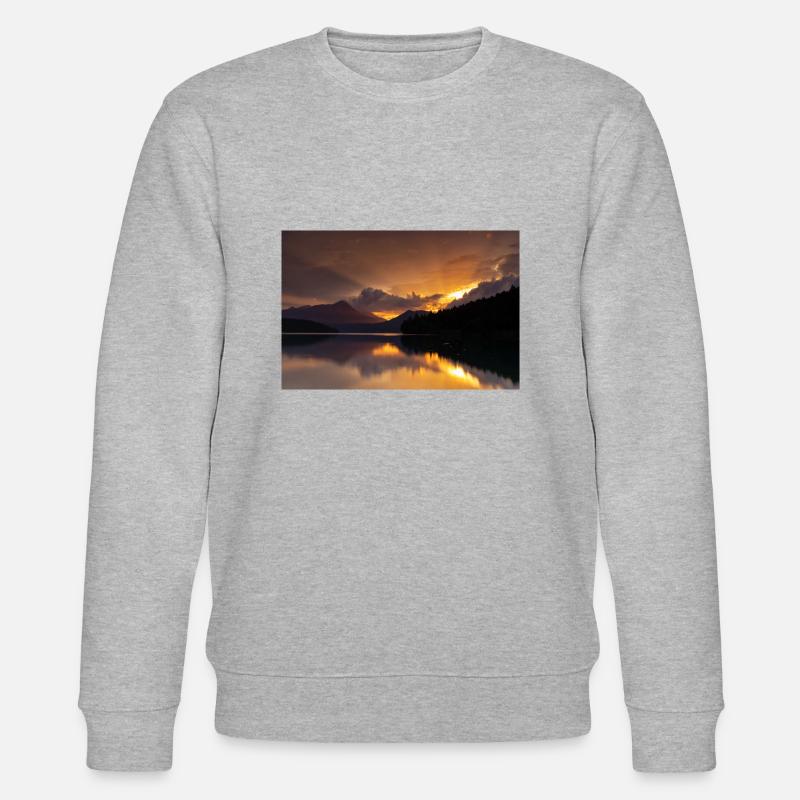 Abendrot am Walchensee - Stanley/Stella Unisex Bio-Sweatshirt CHANGER  - Grau meliert