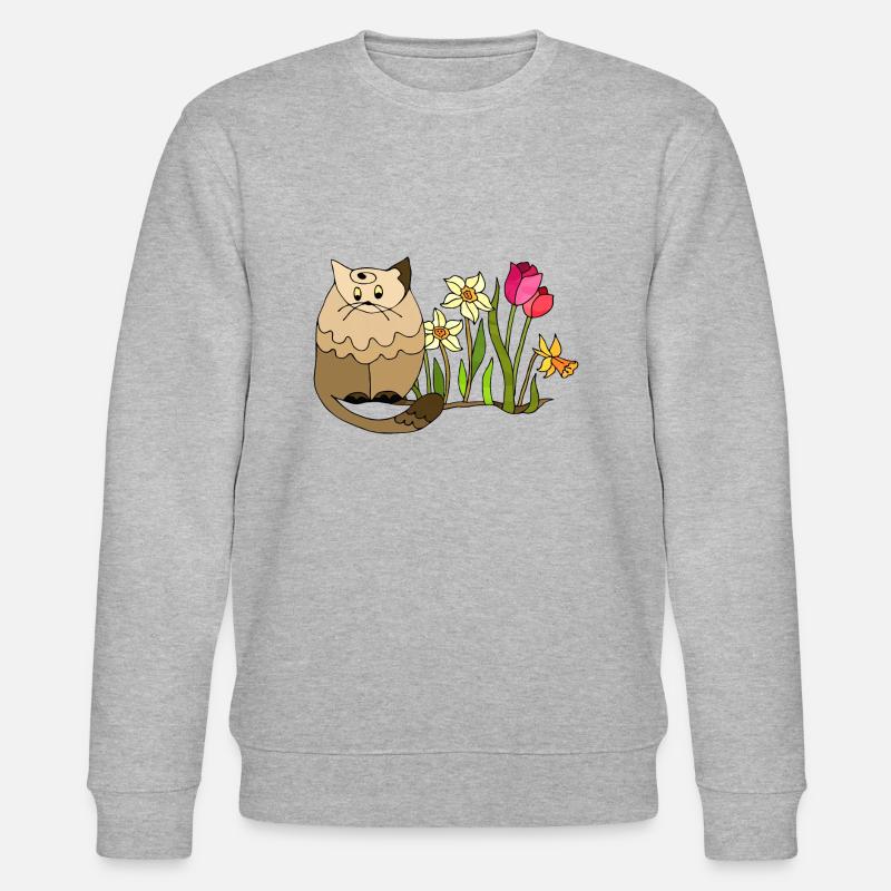 Katze - Stanley/Stella Unisex Bio-Sweatshirt CHANGER  - Grau meliert