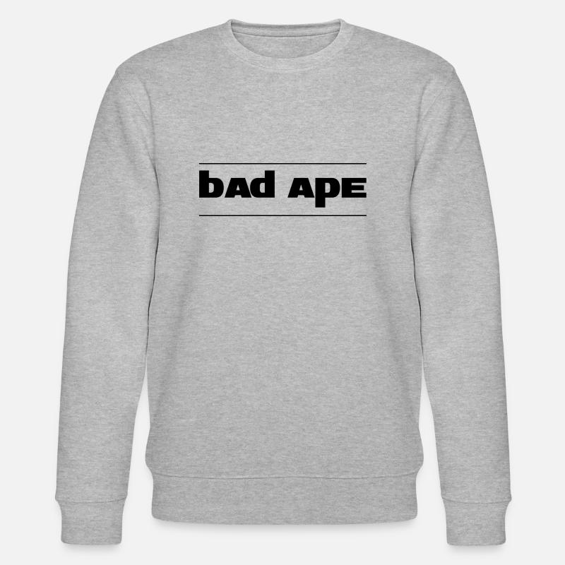 Bad Ape (Black Text) - Stanley/Stella CHANGER Unisex Organic Sweatshirt - heather grey