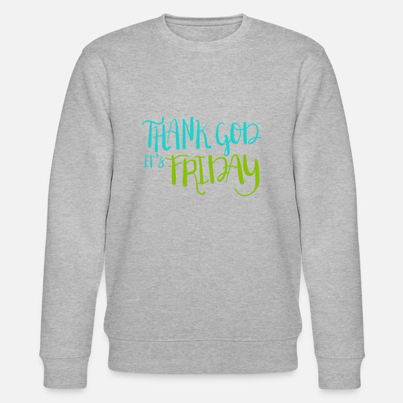 thank god its friday - Stanley/Stella Unisex Bio-Sweatshirt CHANGER  - Grau meliert