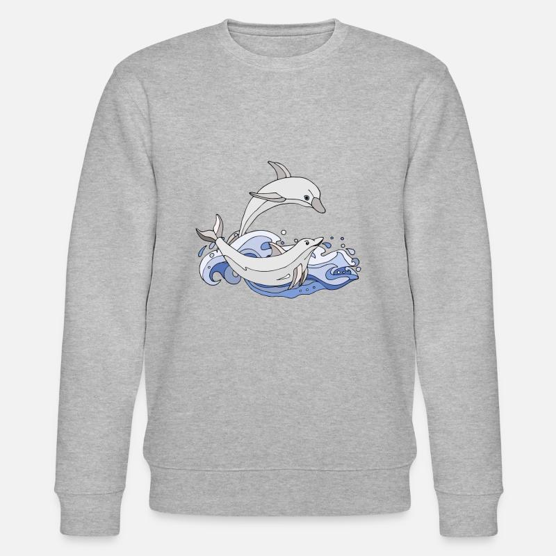 Les dauphins - Sweat bio CHANGER Stanley/Stella Unisexe - gris chiné