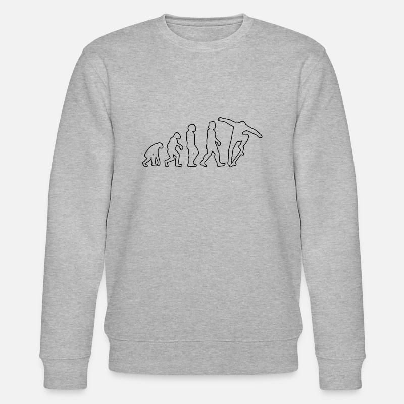 Skateboard Evolution Skateboarding Longboard Skate - Stanley/Stella Unisex Bio-Sweatshirt CHANGER  - Grau meliert