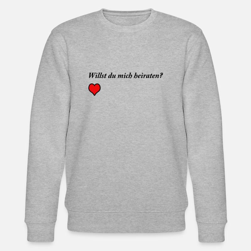 Heiratsantrag mit Herz - Stanley/Stella Unisex Bio-Sweatshirt CHANGER  - Grau meliert