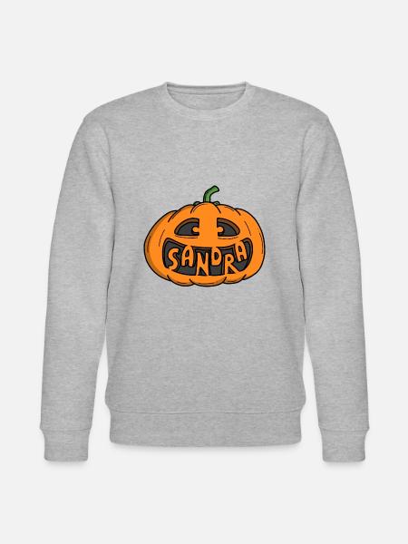Sandra Halloween Pumpkin - Stanley/Stella CHANGER Unisex Organic Sweatshirt - heather grey