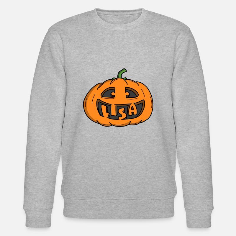 Lisa Halloween Kürbis - Stanley/Stella Unisex Bio-Sweatshirt CHANGER  - Grau meliert