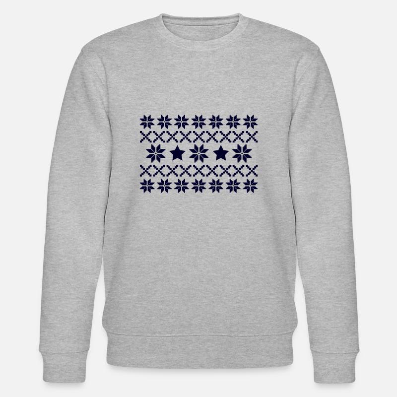 Winter Norway Pattern - Stanley/Stella CHANGER Unisex Organic Sweatshirt - heather grey