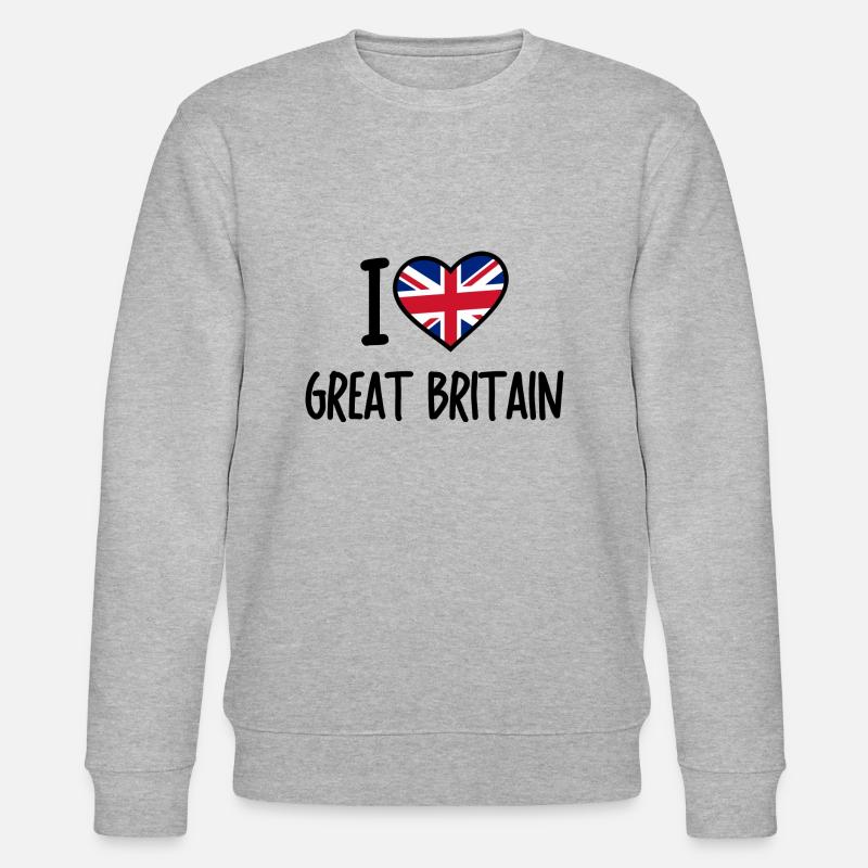 i love great britain - Stanley/Stella Unisex Bio-Sweatshirt CHANGER - Grau meliert