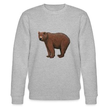 Braunbär - Stanley/Stella Unisex Bio-Sweatshirt CHANGER  - Grau meliert - Vorne - Nik (191cm) & Marisol (170cm)