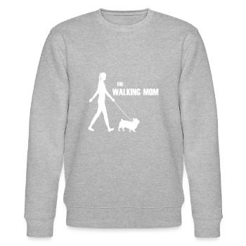 The Walking Mom Hund Gassi Spazieren gehen walk - Stanley/Stella Unisex Bio-Sweatshirt CHANGER  - Grau meliert - Vorne - Nik (191cm) & Marisol (170cm)