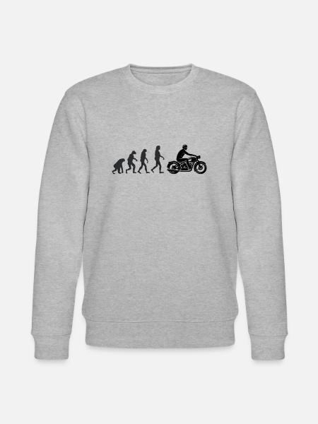 Biker - Human evolution - Stanley/Stella CHANGER Unisex Organic Sweatshirt - heather grey