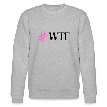 Hastag WTF Pink - Stanley/Stella CHANGER Unisex Organic Sweatshirt - heather grey - Front - Nik (191cm) & Marisol (170cm)