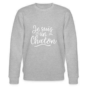 Je suis un chaton - Sweat bio CHANGER Stanley/Stella Unisexe - gris chiné - Devant - Nik (191cm) & Marisol (170cm)
