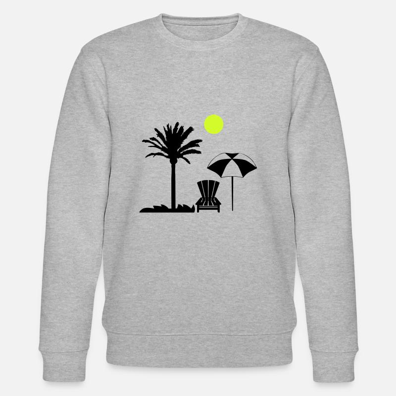 palme liegestuhl - Stanley/Stella Unisex Bio-Sweatshirt CHANGER  - Grau meliert