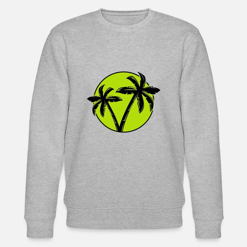 Palmier Silhouette Cercle 1 - Sweat bio CHANGER Stanley/Stella Unisexe - gris chiné