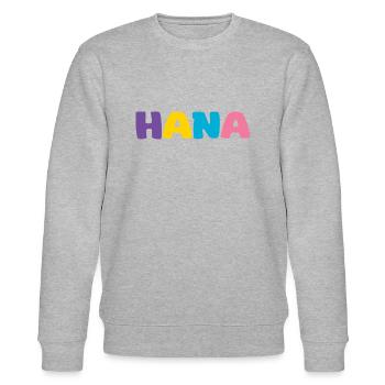 Nom - Hana - Sweat bio CHANGER Stanley/Stella Unisexe - gris chiné - Devant - Nik (191cm) & Marisol (170cm)