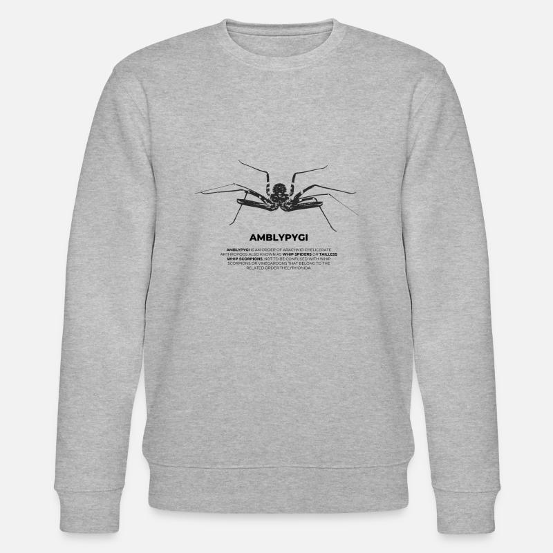 Araignée flagelle - Amblypygi - Sweat bio CHANGER Stanley/Stella Unisexe - gris chiné