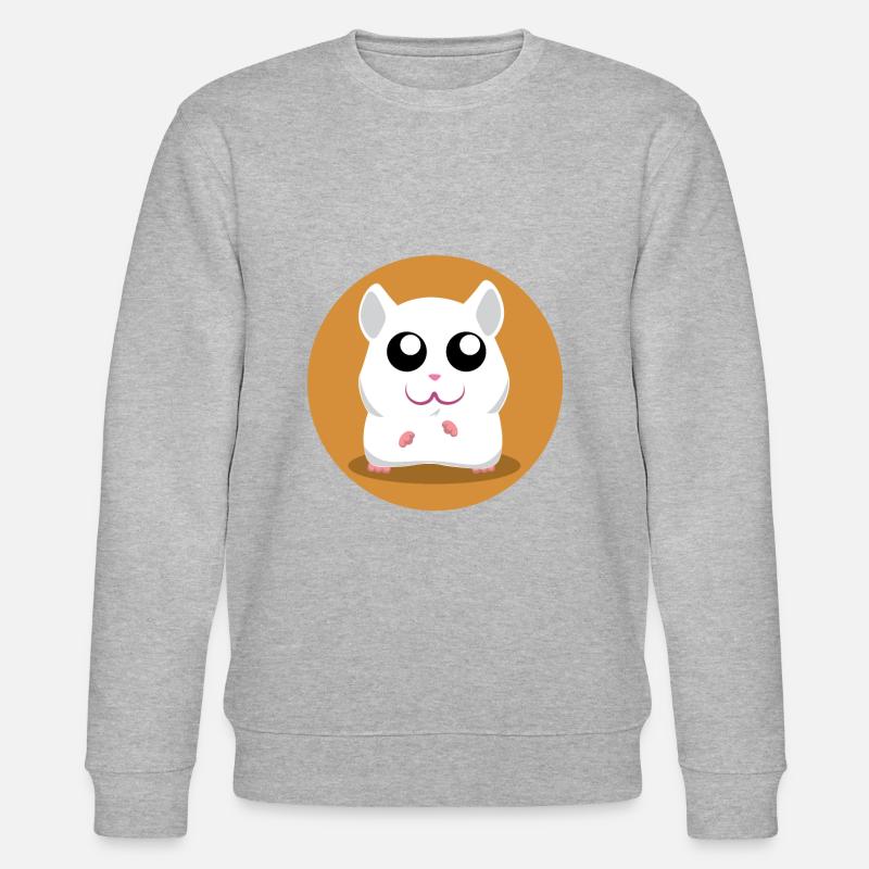 Netter weißer Hamster - Stanley/Stella Unisex Bio-Sweatshirt CHANGER  - Grau meliert