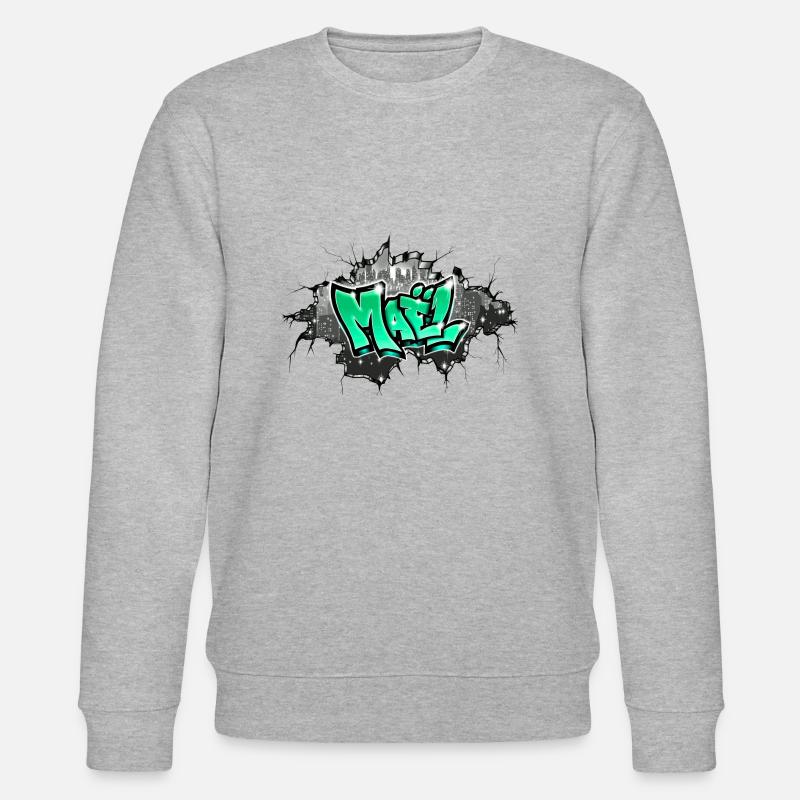 Mael Graffiti Name - Sweat bio CHANGER Stanley/Stella Unisexe - gris chiné