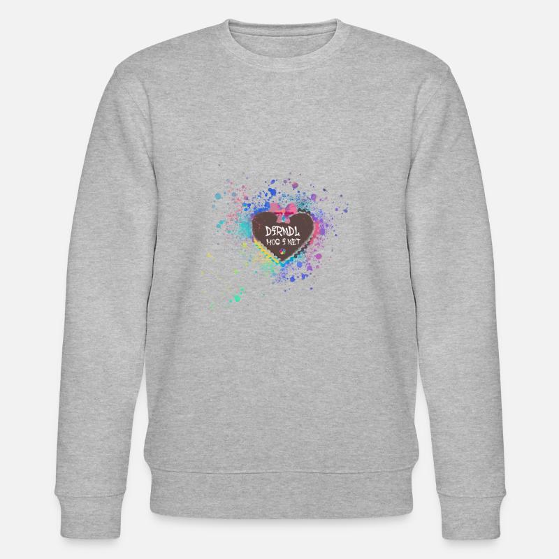 dirndl mog i net, bayern,volksfest,graffiti,bunt - Stanley/Stella Unisex Bio-Sweatshirt CHANGER  - Grau meliert