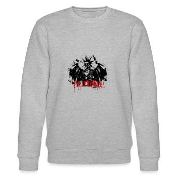 Evil Punk Fallen Angel Grafik Fallen Angel Inschrift - Stanley/Stella Unisex Bio-Sweatshirt CHANGER  - Grau meliert - Vorne - Nik (191cm) & Marisol (170cm)