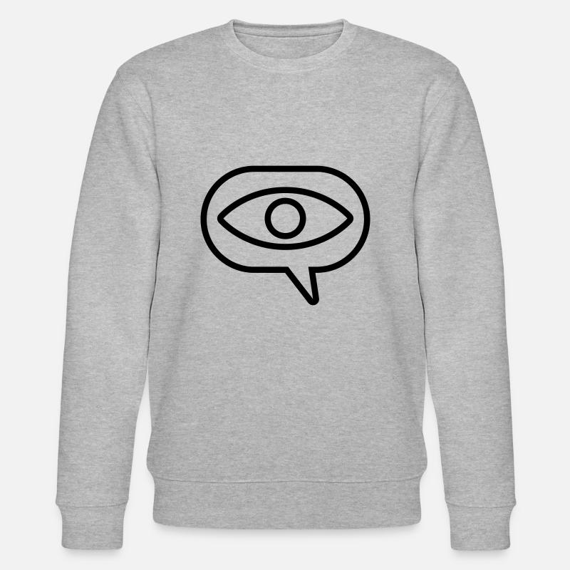 Visual Vision Eye Speech Bubble - Stanley/Stella CHANGER Unisex Organic Sweatshirt - heather grey