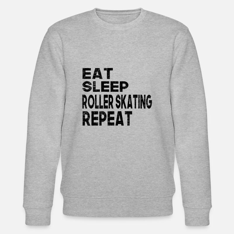 Eat Sleep Roller Skating Repeat - Stanley/Stella Unisex Bio-Sweatshirt CHANGER  - Grau meliert