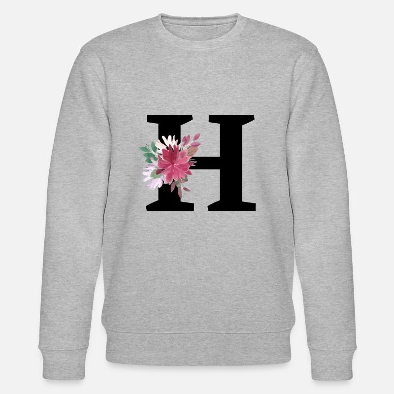 Buchstabe h blumig - Stanley/Stella Unisex Bio-Sweatshirt CHANGER  - Grau meliert