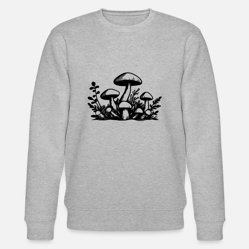 Pilze Mushrooms - Stanley/Stella Unisex Bio-Sweatshirt CHANGER  - Grau meliert